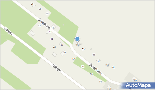 Udrzyn, Świerkowa, 51, mapa Udrzyn