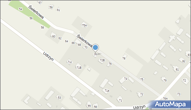 Udrzyn, Świerkowa, 77, mapa Udrzyn