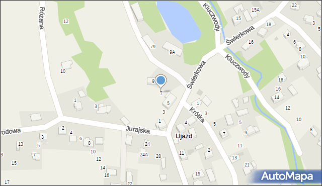 Ujazd, Świerkowa, 7, mapa Ujazd