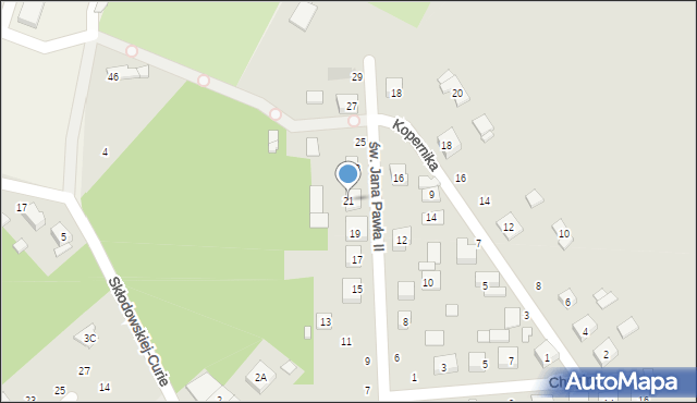 Ujazd, św. Jana Pawła II, 21, mapa Ujazd