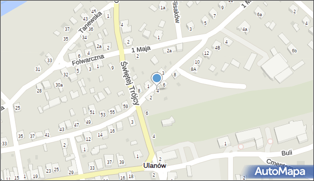 Ulanów, św. Zofii, 4, mapa Ulanów