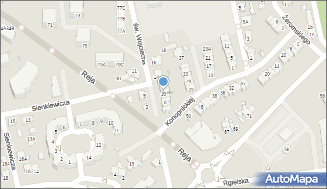 Wągrowiec, św. Wojciecha, 10, mapa Wągrowiec