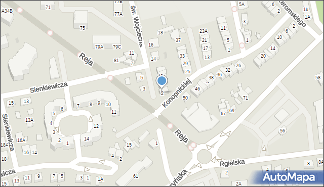 Wągrowiec, św. Wojciecha, 2, mapa Wągrowiec