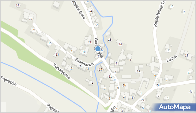 Waksmund, Świerkowa, 2, mapa Waksmund