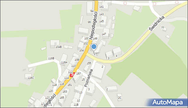 Wałbrzych, Świdnicka, 1, mapa Wałbrzycha