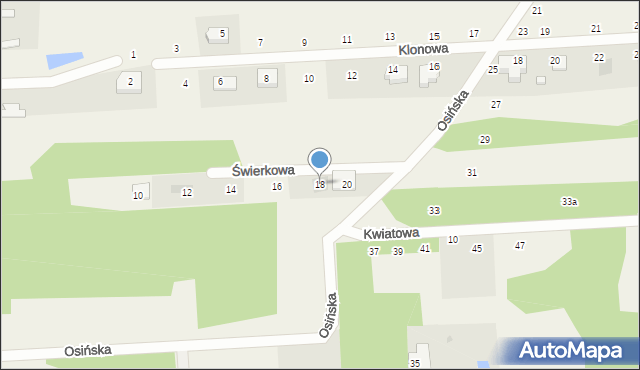 Wanaty, Świerkowa, 18, mapa Wanaty