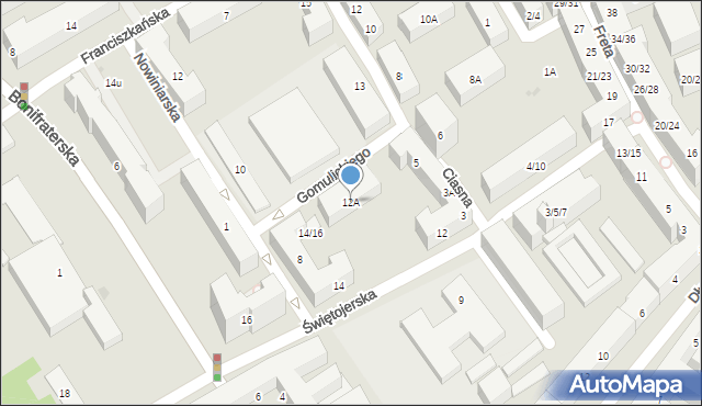 Warszawa, Świętojerska, 12A, mapa Warszawy