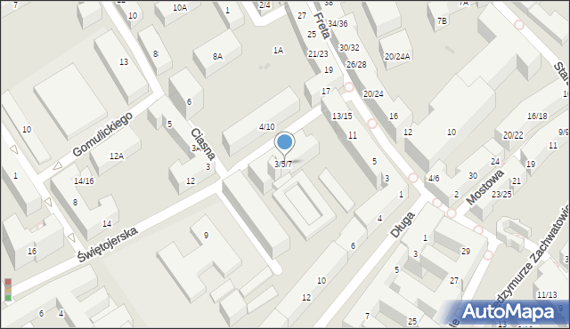 Warszawa, Świętojerska, 3/5/7, mapa Warszawy