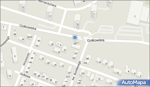 Warszawa, św. Bonifacego, 161, mapa Warszawy