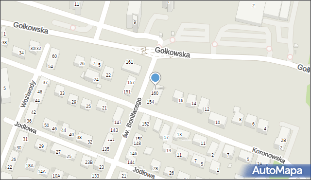 Warszawa, św. Bonifacego, 162, mapa Warszawy