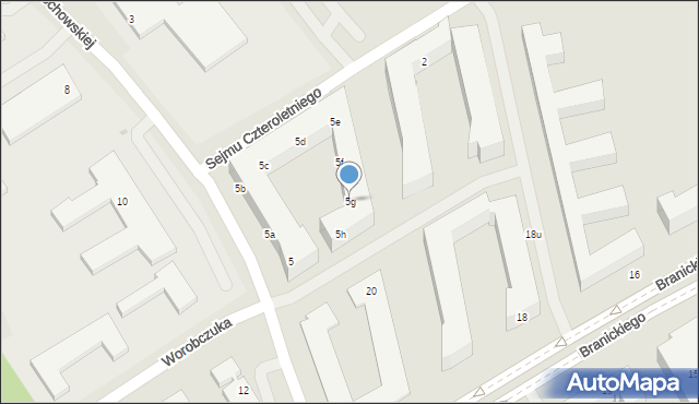 Warszawa, św. Urszuli Ledóchowskiej, 5g, mapa Warszawy
