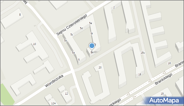 Warszawa, św. Urszuli Ledóchowskiej, 5h, mapa Warszawy