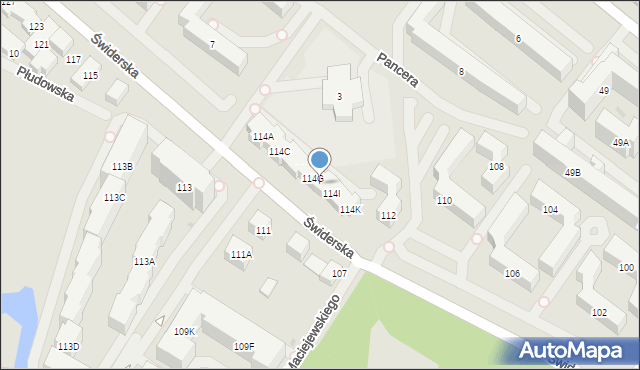 Warszawa, Świderska, 114H, mapa Warszawy