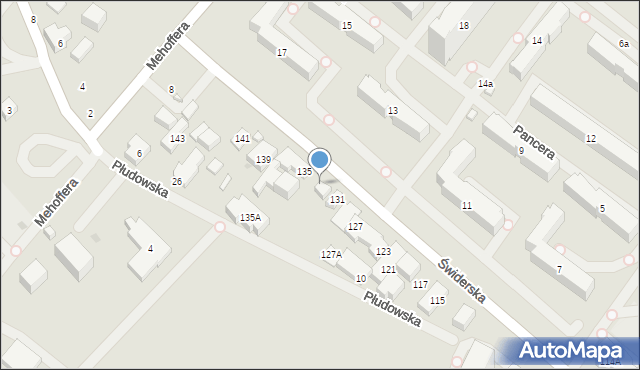 Warszawa, Świderska, 133, mapa Warszawy