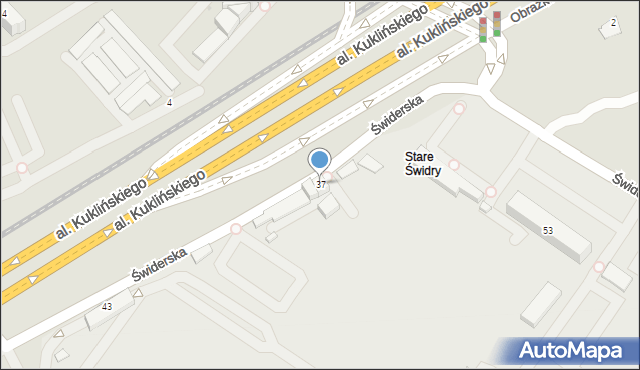 Warszawa, Świderska, 37, mapa Warszawy
