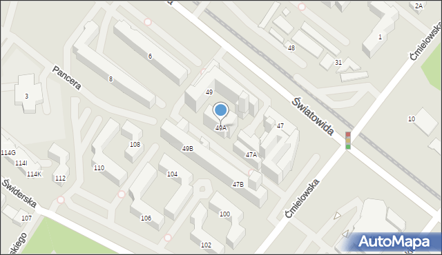 Warszawa, Światowida, 49A, mapa Warszawy