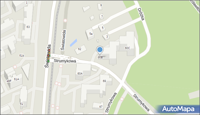 Warszawa, Światowida, 60B, mapa Warszawy