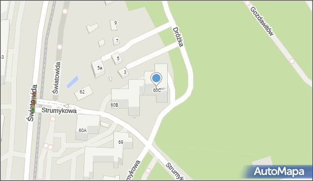 Warszawa, Światowida, 60C, mapa Warszawy