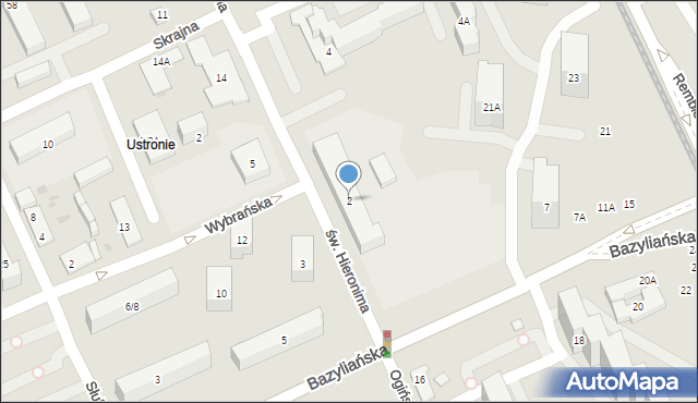 Warszawa, św. Hieronima, 2, mapa Warszawy