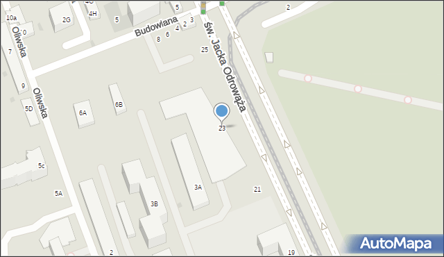 Warszawa, św. Jacka Odrowąża, 23, mapa Warszawy