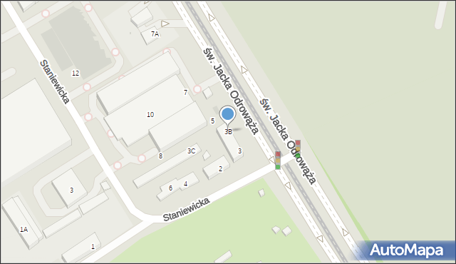 Warszawa, św. Jacka Odrowąża, 3B, mapa Warszawy