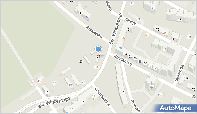 Warszawa, św. Wincentego, 25, mapa Warszawy