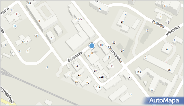Warszawa, Świdnicka, 8, mapa Warszawy