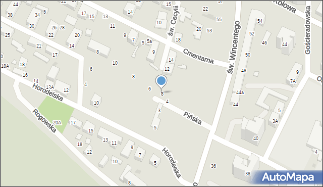 Warszawa, św. Cecylii, 8, mapa Warszawy