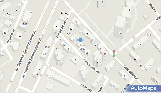 Warszawa, Świętosławska, 20, mapa Warszawy