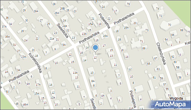 Warszawa, Świetlicka, 12A, mapa Warszawy