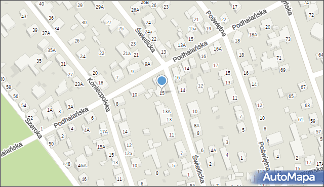 Warszawa, Świetlicka, 15, mapa Warszawy