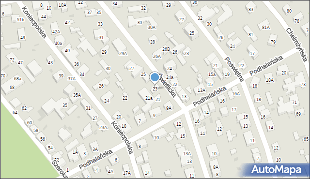 Warszawa, Świetlicka, 23, mapa Warszawy