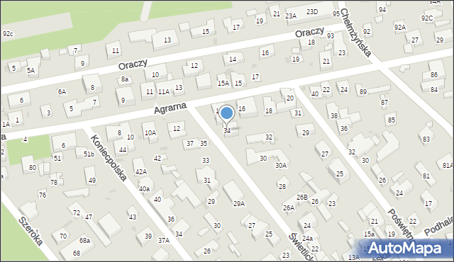 Warszawa, Świetlicka, 34, mapa Warszawy