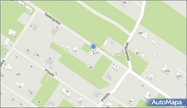 Warszawa, Świergotka, 5, mapa Warszawy