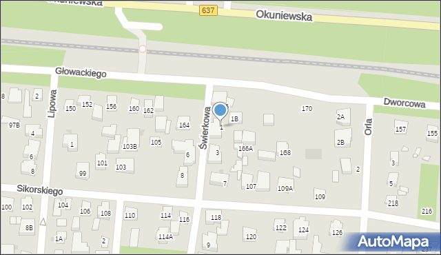 Warszawa, Świerkowa, 1, mapa Warszawy