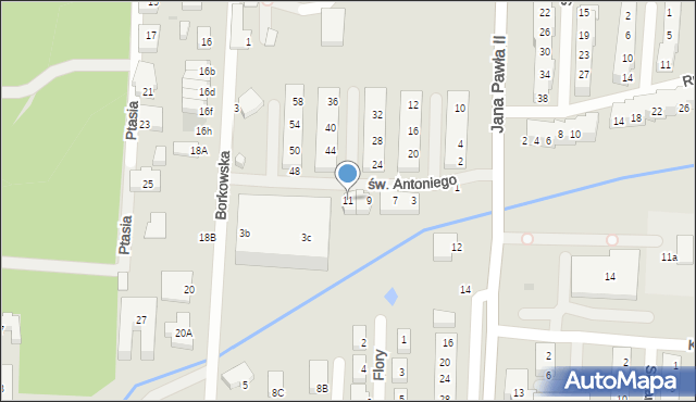 Warszawa, św. Antoniego, 11, mapa Warszawy