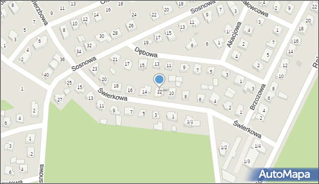 Wasilków, Świerkowa, 12, mapa Wasilków