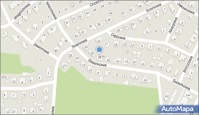 Wasilków, Świerkowa, 18, mapa Wasilków