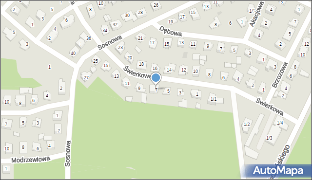 Wasilków, Świerkowa, 7, mapa Wasilków