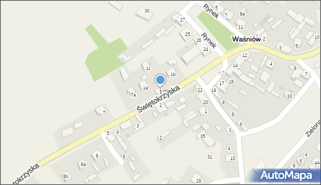 Waśniów, Świętokrzyska, 1, mapa Waśniów