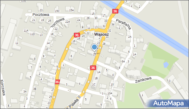 Wąsosz, św. Jana Pawła II, 15, mapa Wąsosz