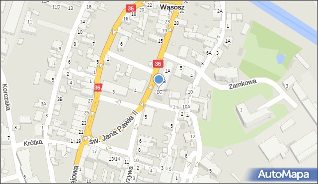 Wąsosz, św. Jana Pawła II, 1C, mapa Wąsosz