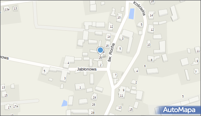 Werblinia, św. Rocha, 20, mapa Werblinia