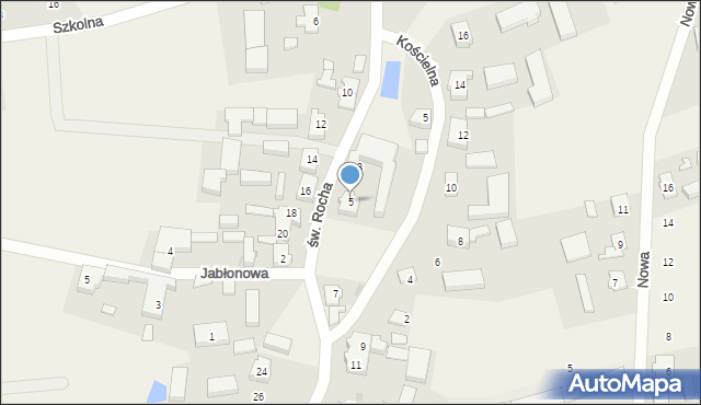 Werblinia, św. Rocha, 5, mapa Werblinia