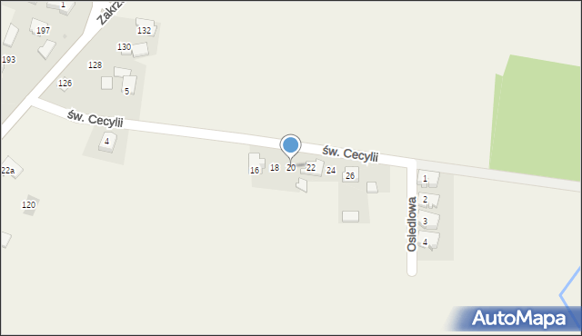 Więcławice Stare, św. Cecylii, 20, mapa Więcławice Stare