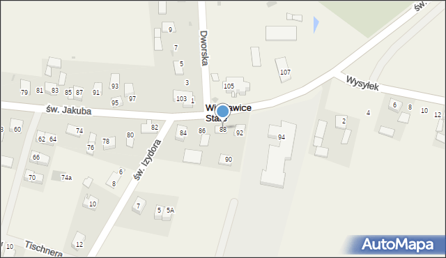 Więcławice Stare, św. Jakuba, 88, mapa Więcławice Stare