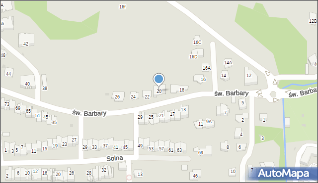 Wieliczka, św. Barbary, 20, mapa Wieliczka