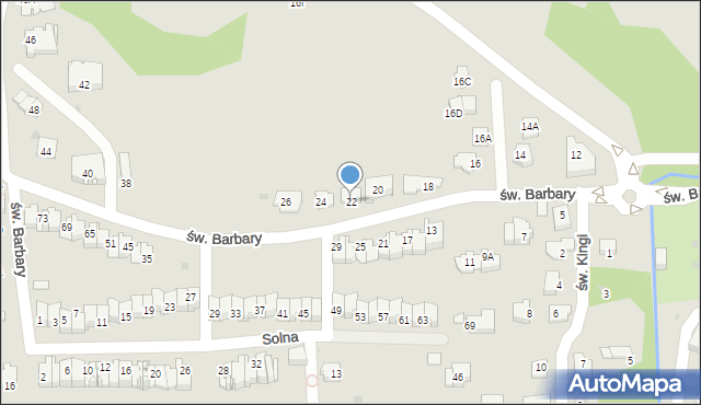 Wieliczka, św. Barbary, 22, mapa Wieliczka