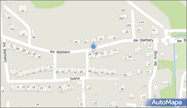 Wieliczka, św. Barbary, 27, mapa Wieliczka