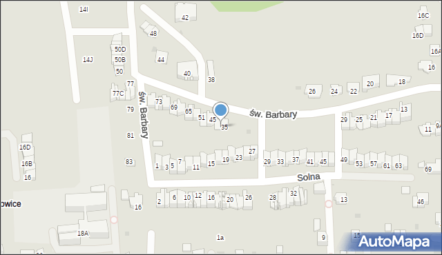 Wieliczka, św. Barbary, 39, mapa Wieliczka